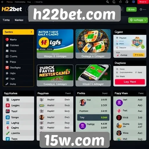 Interface do usuário no site h22bet.com